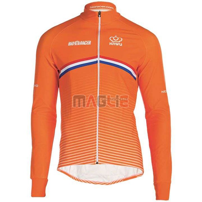 Maglia Paesi Bassi Manica Lunga 2019 Arancione - Clicca l'immagine per chiudere